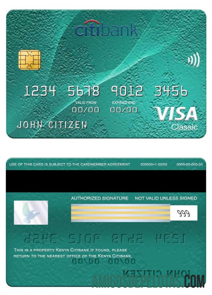 Kenya Citibank Visa Classic Card real example